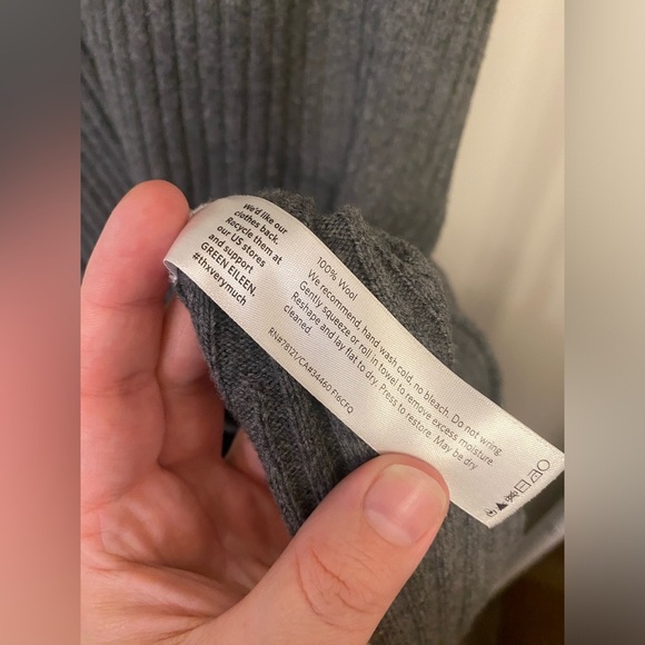 Eileen Fisher wool sleeveless v-neck sweater dress - Picture 3 of 8